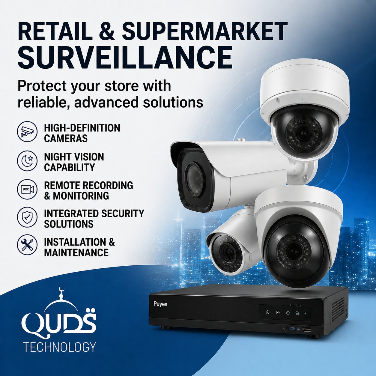 CCTV security camera system setup