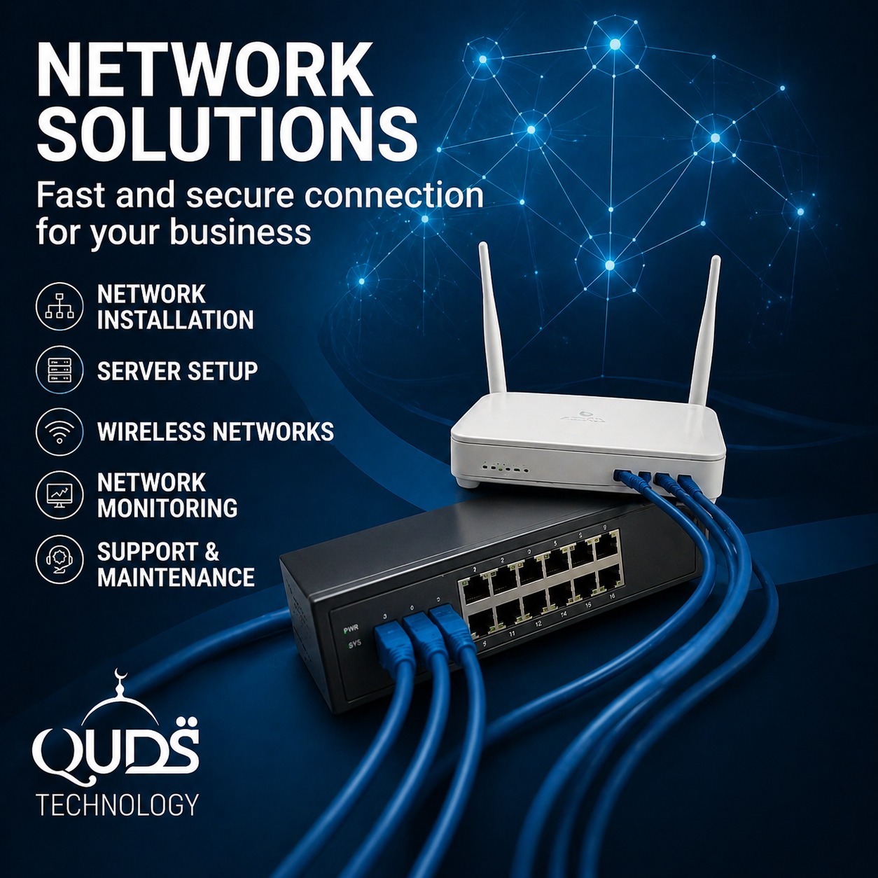 Networking rack and connectivity setup